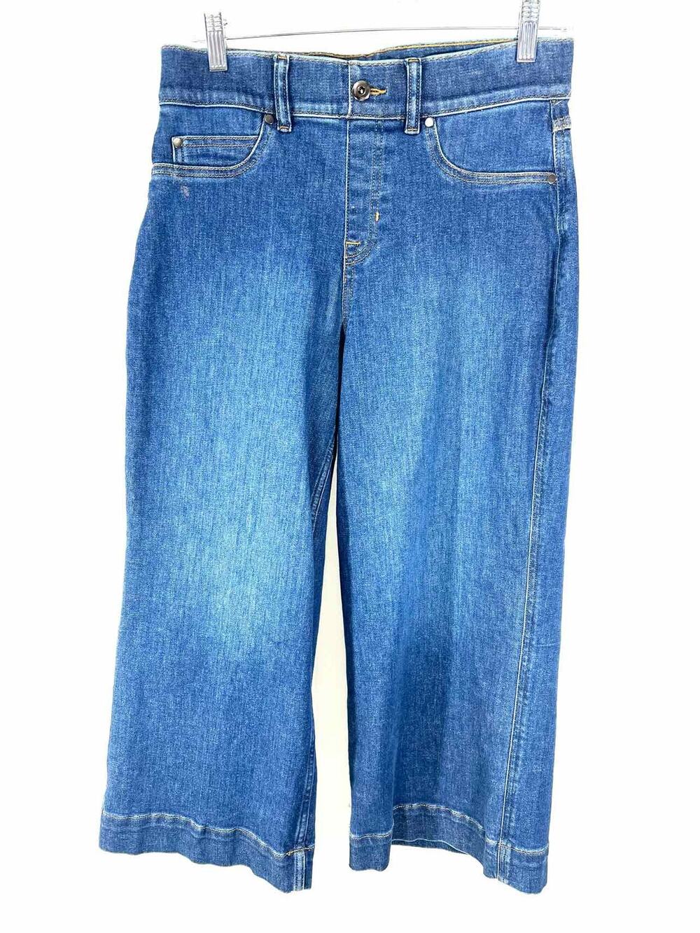 Spanx Size M Dk Denim Wide Leg Premium Denim Jeans